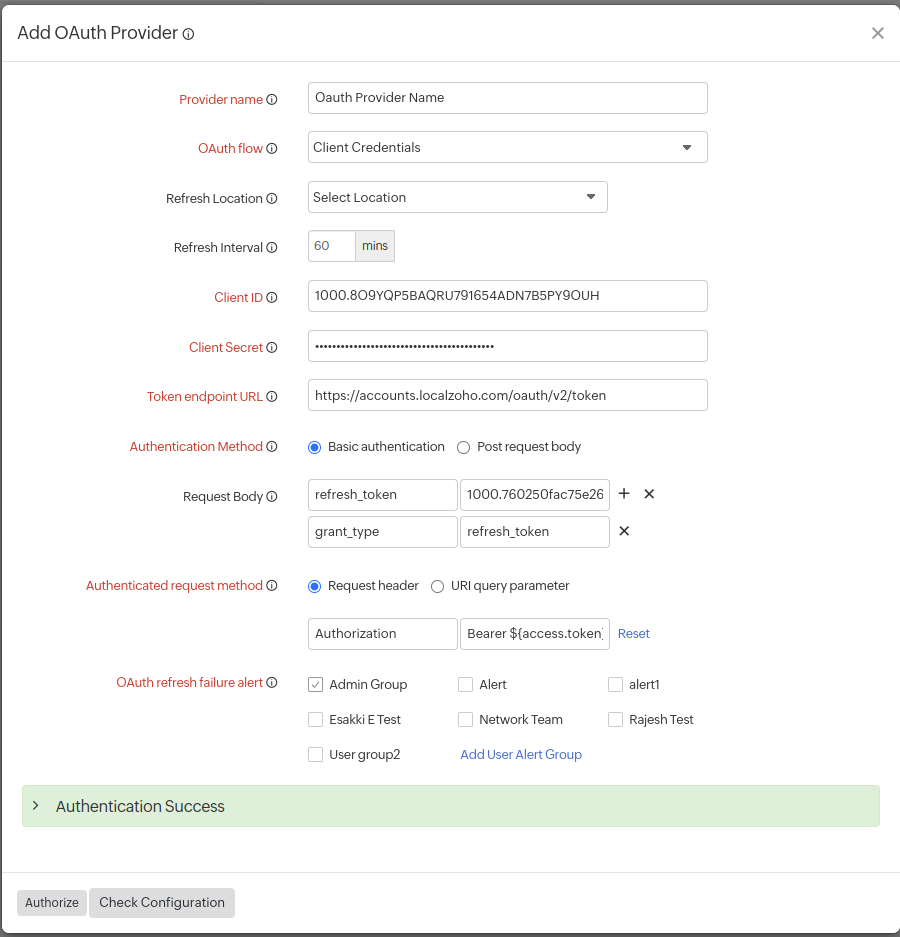 OAuth Configuration