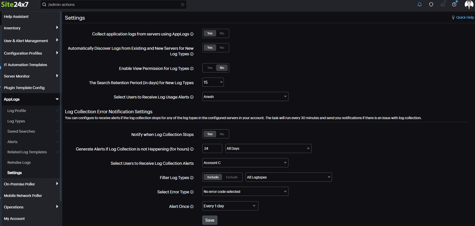 settings appligs-settings