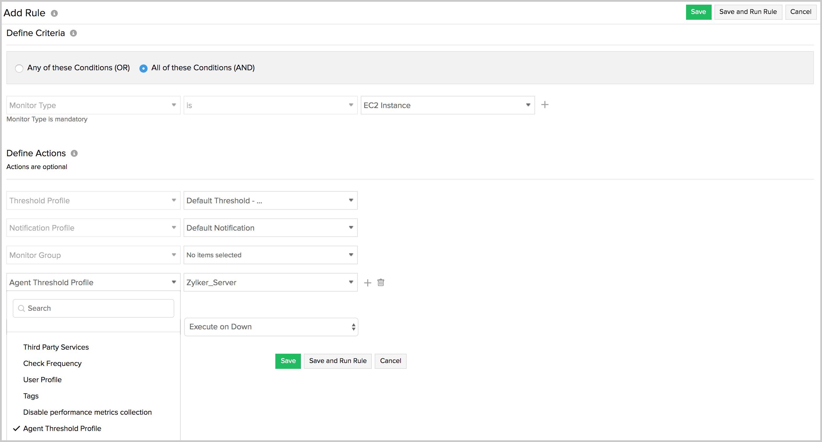 Add a configuration rule for an EC2 monitor