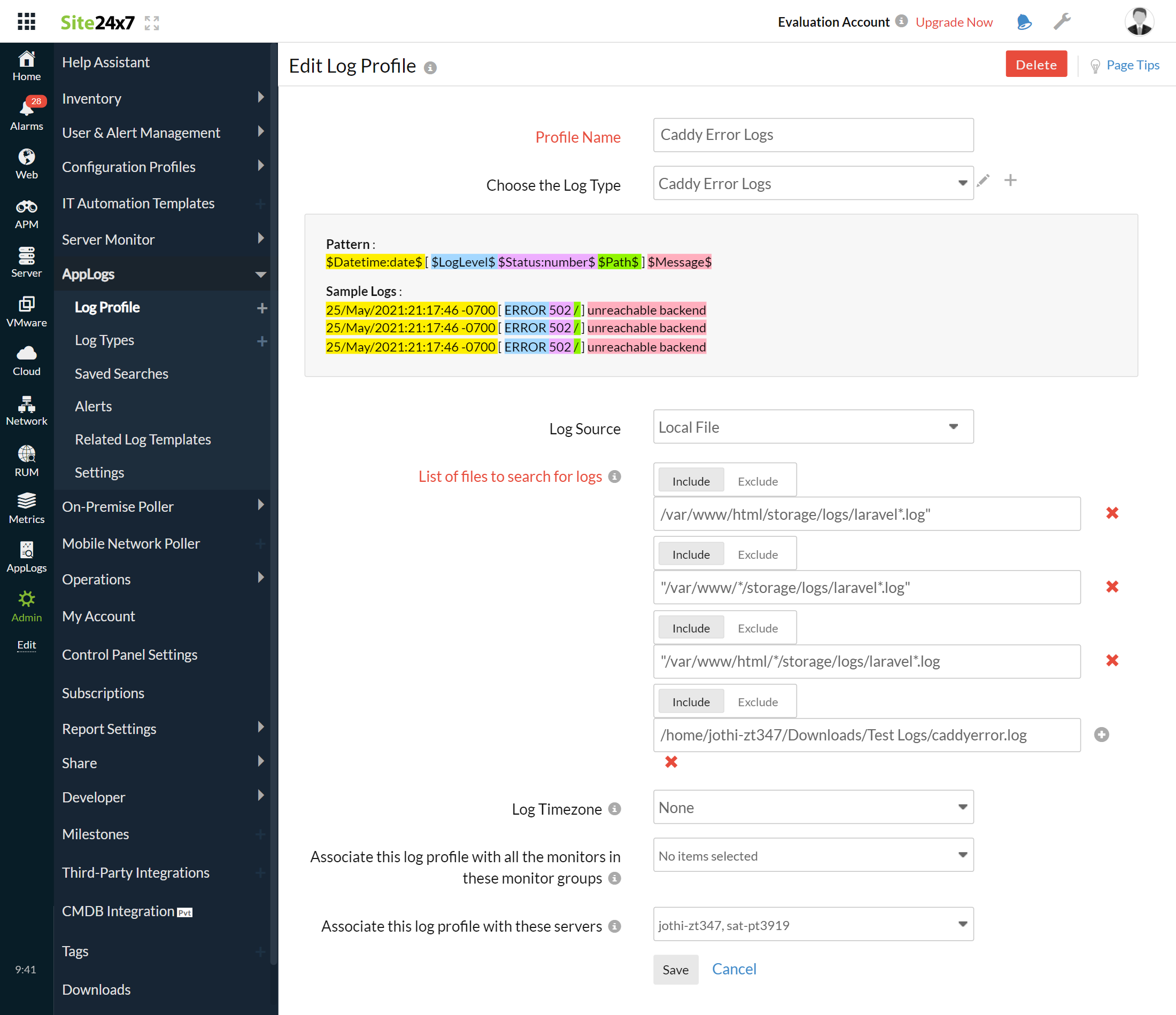 caddy-error-logs-profile