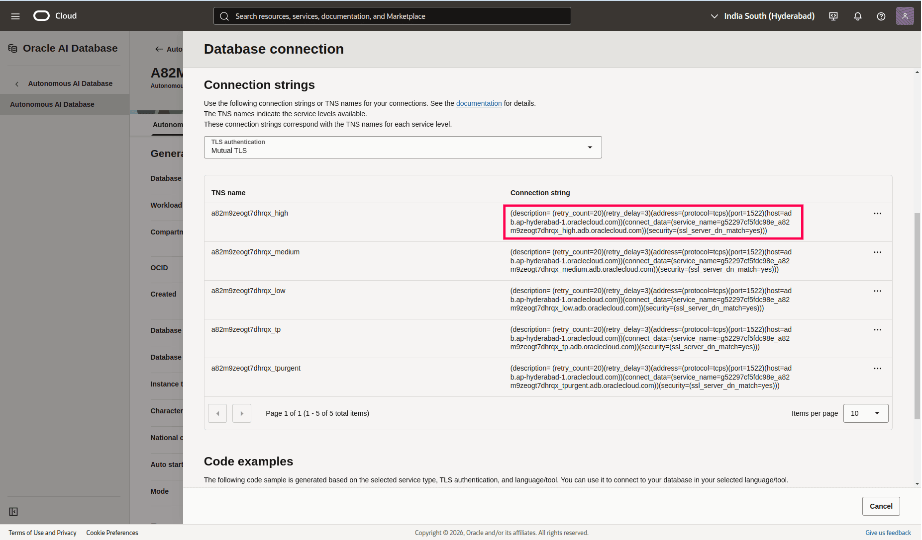 Connection strings page