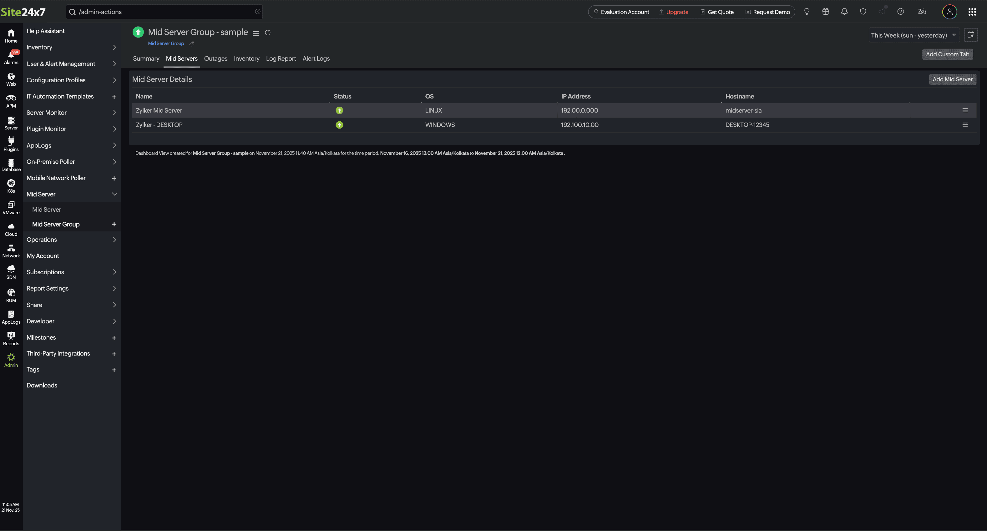 Mid-server group listing Mid-servers Mid-server group listing Mid-servers