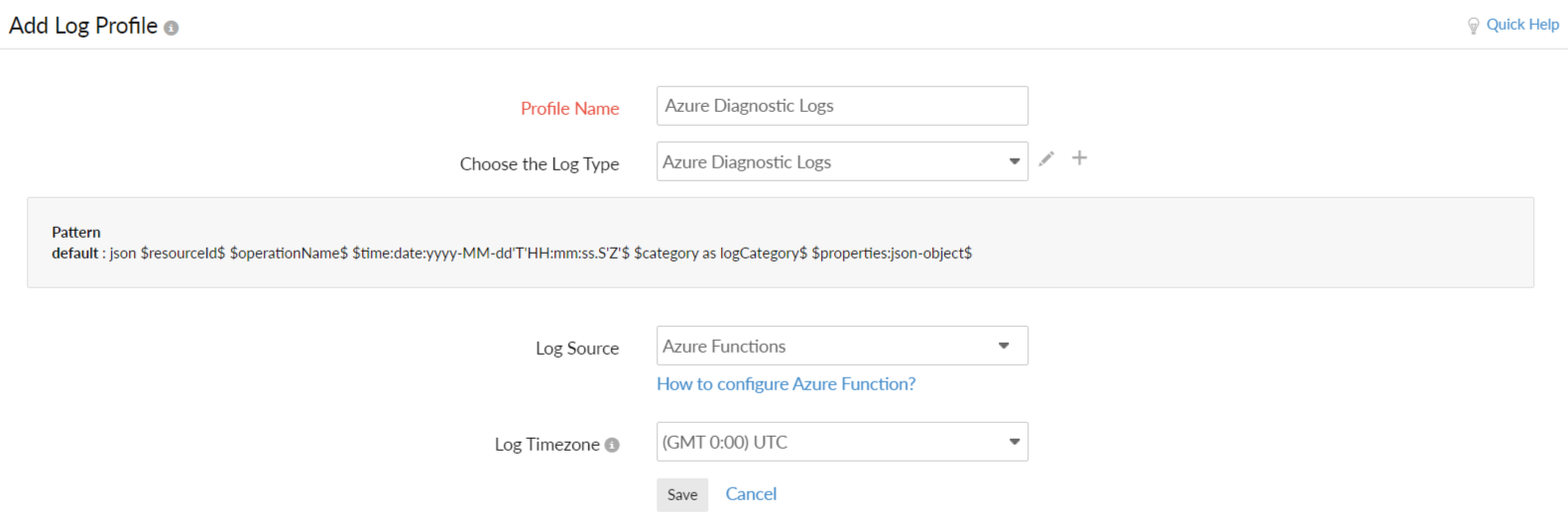 Creating a Log Profile