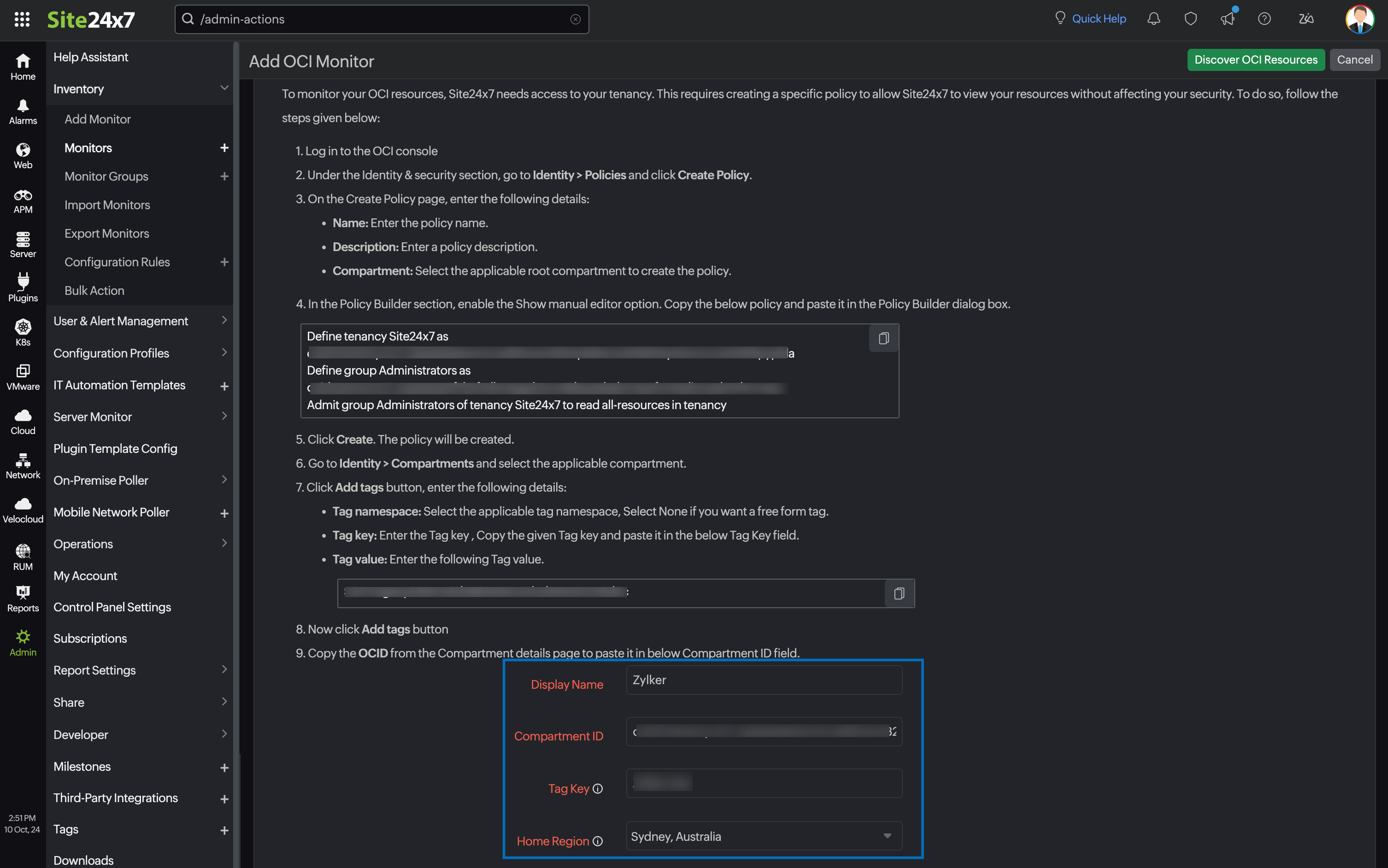 Add OCI monitor