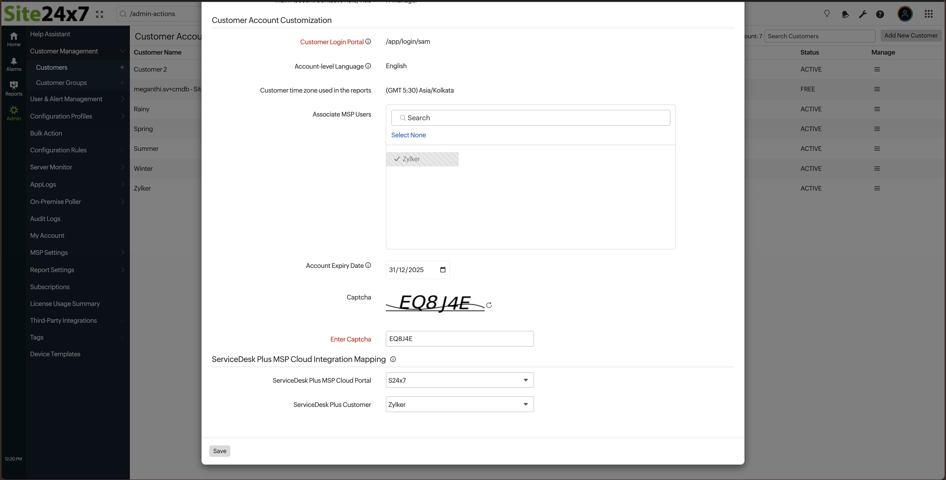 SDP MSP Cloud Add Customer