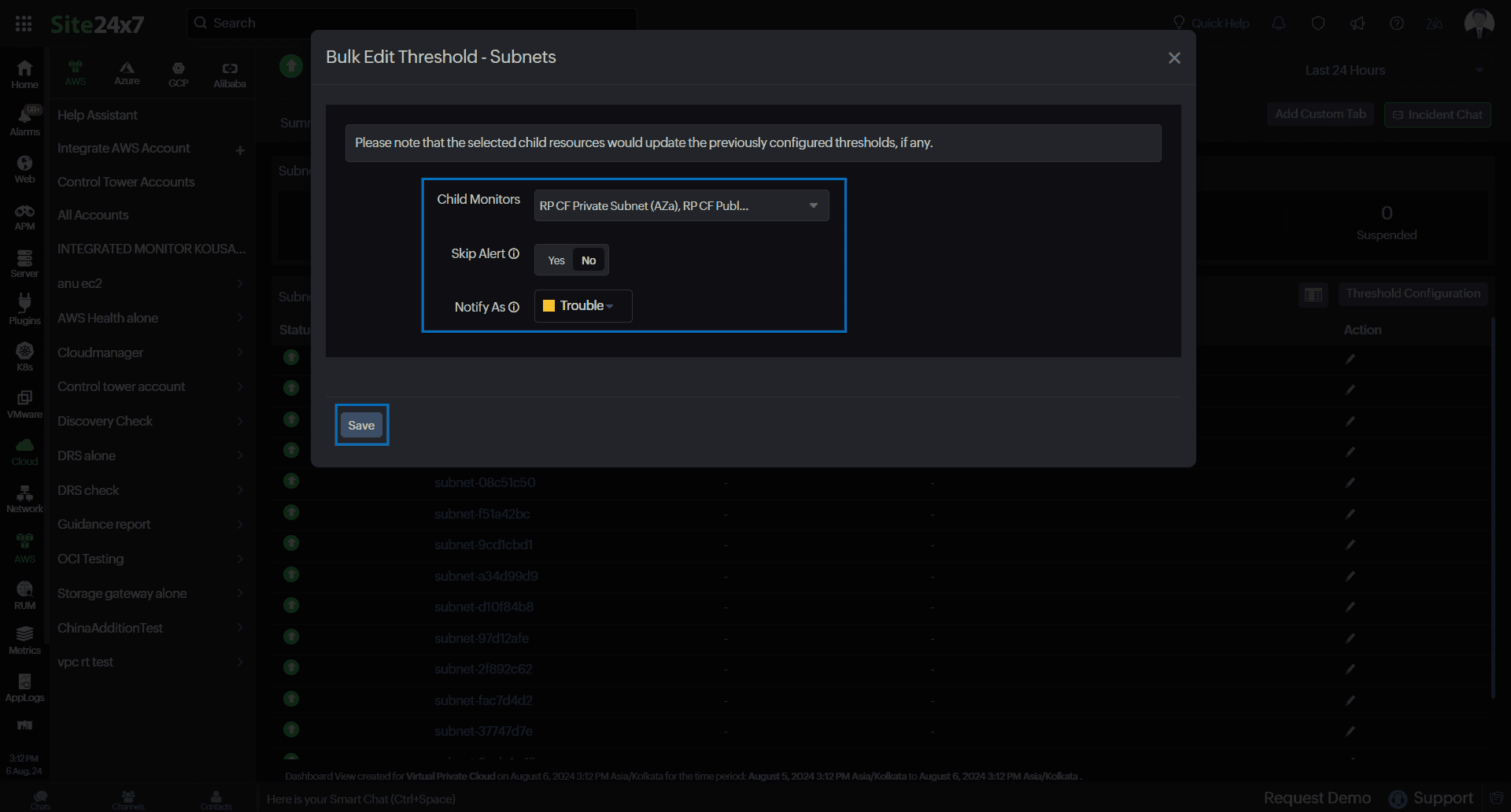 Status propagation bulk edit