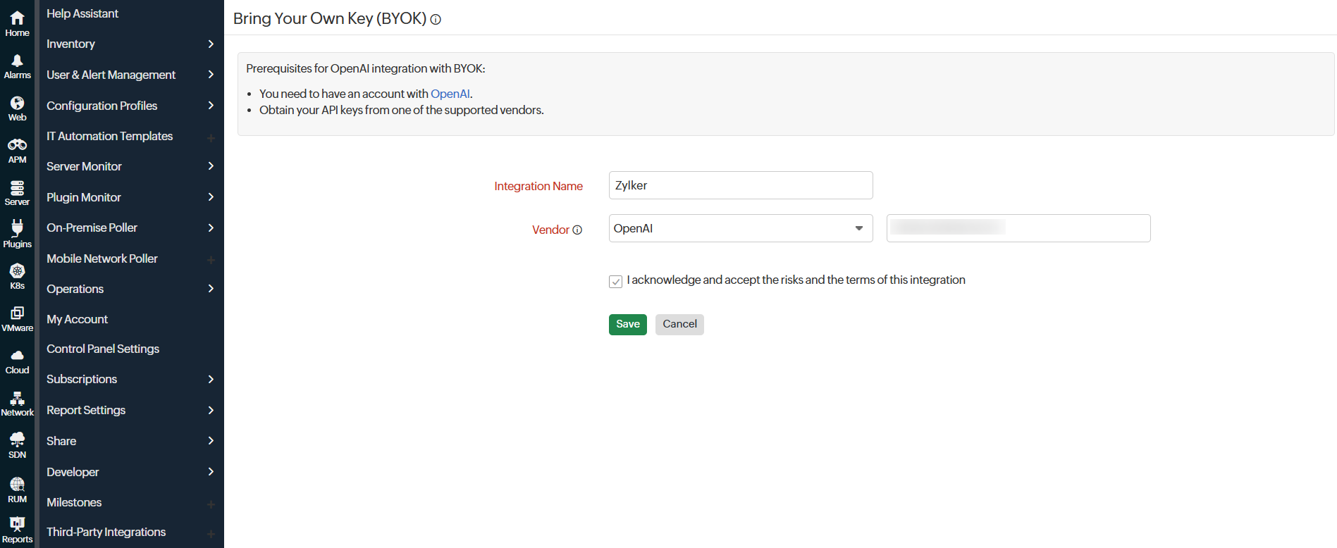 BYOK Integration