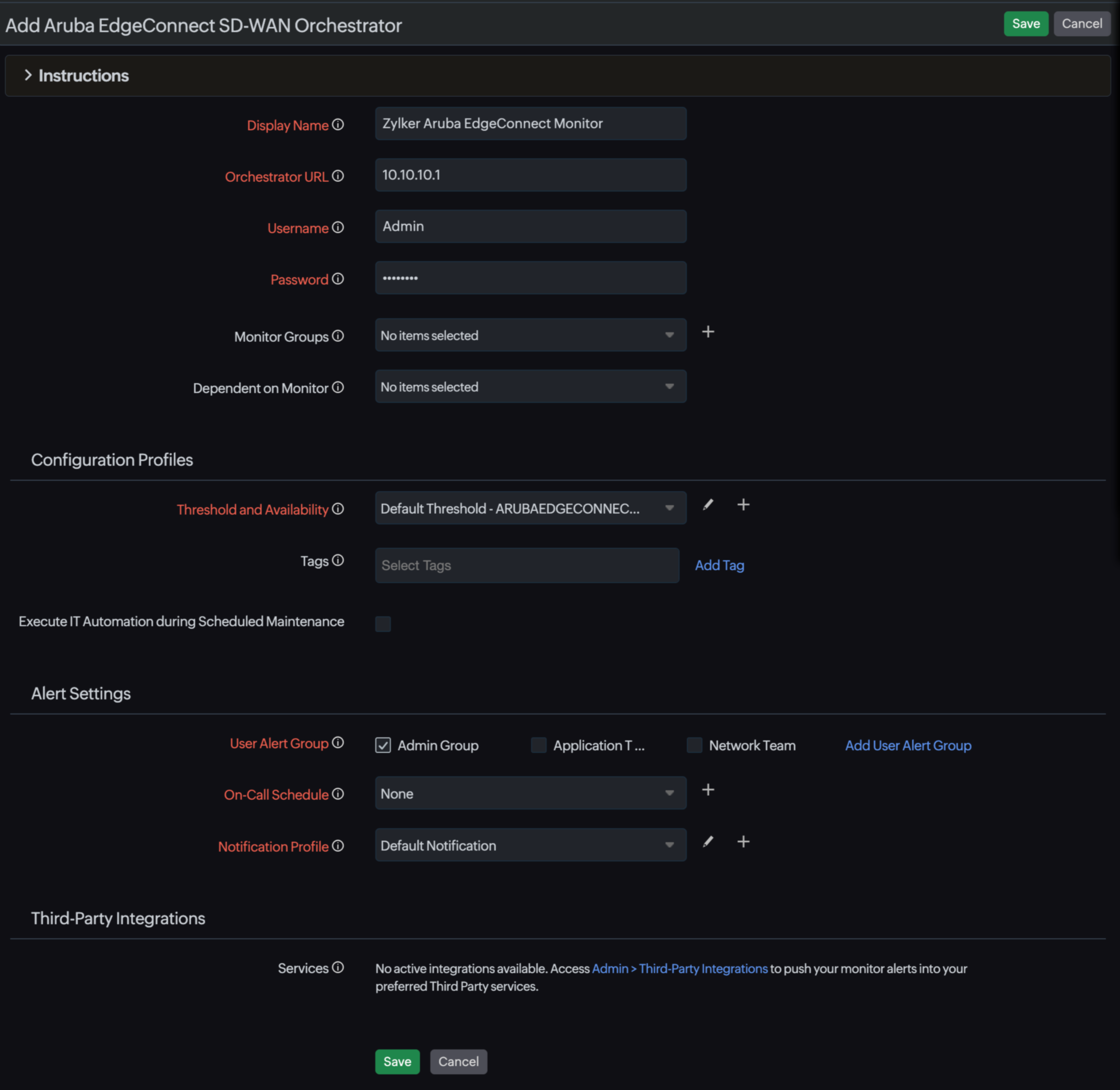 Adding an edgeconnect monitor